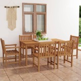 Cumpara ieftin Set de mobilier de grădină cu 7 piese, 160x80 cm, lemn masiv de tec