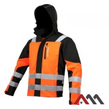 Jacheta Softshell cu gluga si insertii reflectorizante Classic-Vis Orange