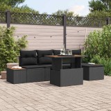 vidaXL Set de canapele pentru grădină 6 pcs Negru Rattan poli 3358797