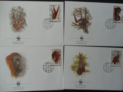 Indonesia-WWF,FDC Fauna -set complet foto