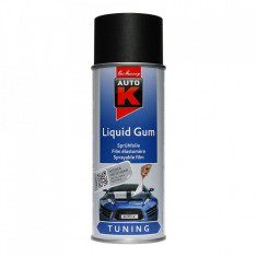 Spray vopsea cauciucata Auto-K Liquid Gum, detasabila, negru, 400 ml foto