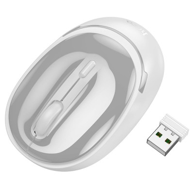 Mouse Wireless Hoco GM34, 2.4G, 1600 DPI, Gri-Alb foto