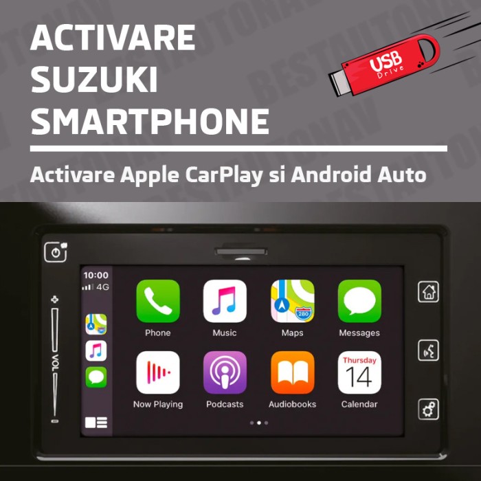 USB Firmware Suzuki SLDA Integrare Smartphone Apple Carplay si Android Auto