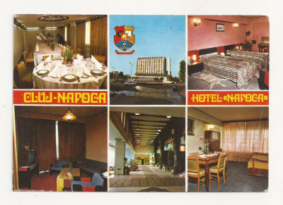 RF12 -Carte Postala- Cluj-Napoca, Hotel Napoca, circulata 1988 foto