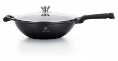 HERENTHAL Tigaie wok cu interior marmorat cu capac 30 cm, 4.4 litri foto