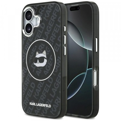 Husa MagSafe pentru Apple iPhone 17, Karl Lagerfeld, IML Choupette`s Head, Neagra foto