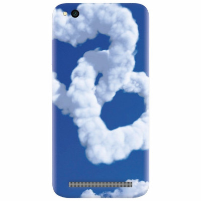 Husa silicon pentru Xiaomi Redmi 4A, Heart Shaped Clouds Blue Sky foto