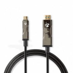 Cablu activ optic USB Type-C la HDMI T-T 10m, Nedis CCBG6410BK100 foto