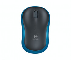 Mouse Wireless Logitech M185 Black Blue foto