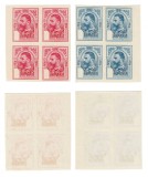 Cumpara ieftin ROMANIA 1908 GRAVATE BL 4 PROBE DE TIPAR NEDANTELATE FARA INDICATIA VALORII MNH