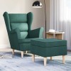 Gossi fotoliu cu taburet pentru picioare, verde inchis, textil