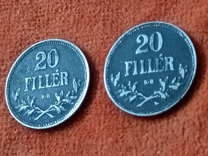 20 filler 1916 + 1917 + Lot 30 monede Ungaria (filler, forint) [poze]. Discount conform descriere [10 - 20 %. Vezi descrierea.].