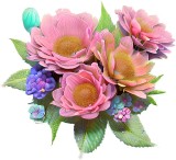 Cumpara ieftin Sticker decorativ Floare, Roz, 65 cm, 7950ST, Oem