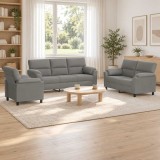 Cumpara ieftin Set de canapea 3 pcs Gri deschis Catifea