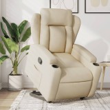 VidaXL Fotoliu rabatabil cu ridicare pe verticală, crem, textil 3204491
