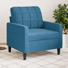 vidaXL Canapea de o persoană, Albastru, 60 cm, catifea