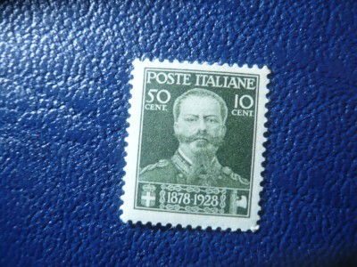 Timbru Italia 1929 - 50 Ani Rege Victor Emanuel II ,val. 50+10c ,urma sarniera foto