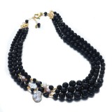 Cumpara ieftin Colier Dream din agat negru și perle