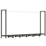 Outsunny Suport de Lemne din Metal 0.8m&sup3; cu Preș Impermeabil și Lanțuri 235x31x116cm | Aosom Romania