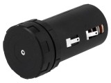 Suport Baterie R14 cu Urechi pentru Lipire - Negru