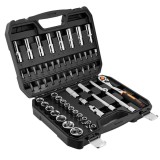 Set tubulare 1/2 NEO Tools, 58 piese, clichet 90 dinti, otel CrV