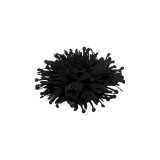 Floare textila pentru lipit sau cusut pe haine, diametru 10 cm, Negru
