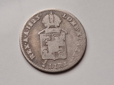 1/4 lira 1823 M, argint foto