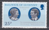 Guernsey 1973 - Nunta Prințesei Anne și a Căpitanului Mark Phillips, MNH