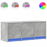 Cumpara ieftin Dulap TV cu LED, gri beton, 97x34x40 cm, lemn prelucrat