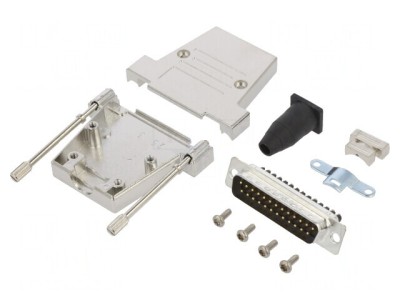 Conector D-Sub 25 Pin Tată Drept cu Șurub pe Cablu foto