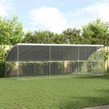 vidaXL Cușcă pentru pui Argintiu 600 x 200 x 198.5 cm Oțel Galvanizat 3368318