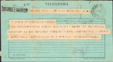 HST A1366 Telegramă expediată de Sabin Manuilă Institut Statistică București