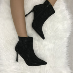 Cizme botine dama negre cu toc marime 39, 40+CADOU