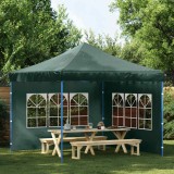 vidaXL Perete Lateral Cort/Pavilion, 2 buc, Verde, PE, Impermeabil, cu Fereastră, 300x195cm