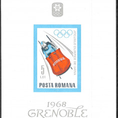 ROMÂNIA 1967 - LP 658 - JOCURILE OLIMPICE DE IARNĂ DE LA GRENOBLE - COLIȚĂ MNH