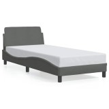 Cumpara ieftin Cadru de pat Dover gri inchis, 90x190 cm, material textil