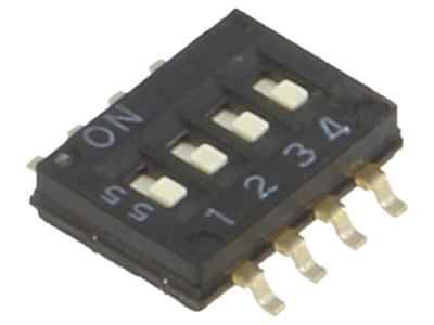 DIP-SWITCH 4 secțiuni ON-OFF 24V foto