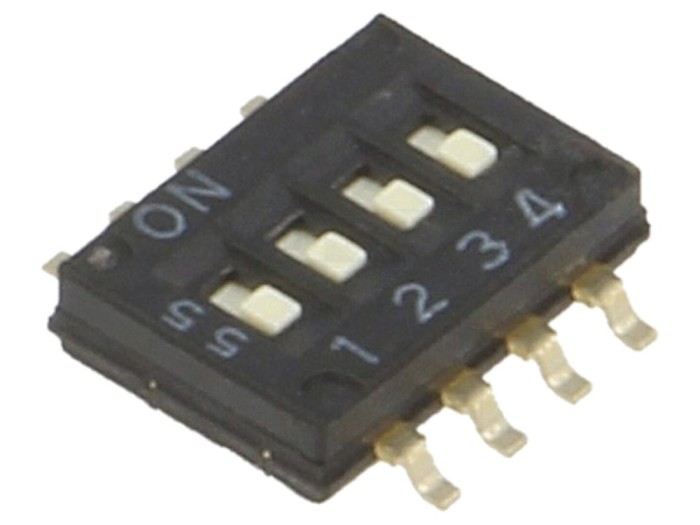 DIP-SWITCH 4 secțiuni ON-OFF 24V