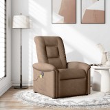 VidaXL Fotoliu de masaj rabatabil, maro, material textil