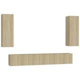Cumpara ieftin Set de dulapuri TV, 5 piese, stejar sonoma, lemn prelucrat