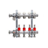 DISTRIBUITOR-COLECTOR 4 CIRCUITE 1 INOX KERMI CU DEBITMETRE 3 4 EUROCON