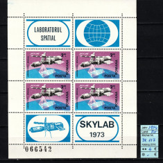 Romania, 1974 | Laboratorul spaţial Skylab - Cosmos | Bloc M/S - MNH | aph