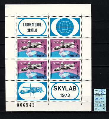 Romania, 1974 | Laboratorul spaţial Skylab - Cosmos | Bloc M/S - MNH | aph foto