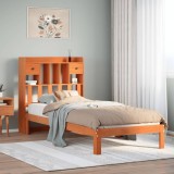 VidaXL Pat bibliotecă fără saltea maro ceruit 75x190 cm lemn masiv pin 3322611