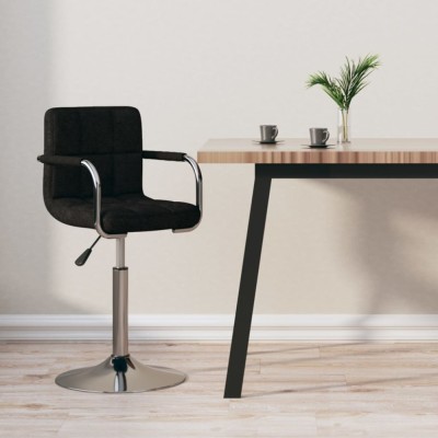 vidaXL Scaun de bar, negru, material textil foto