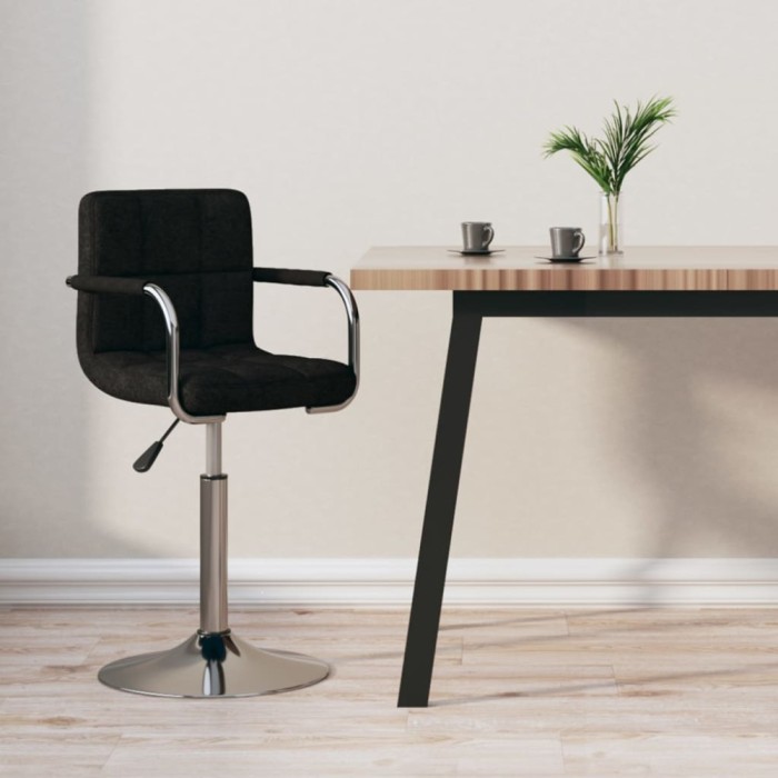 vidaXL Scaun de bar, negru, material textil