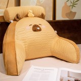 Perna spatar pentru pat, 60 x 40 cm, din latex, multifunctionala, model capybara cu ratusca in cap, maro, Oem