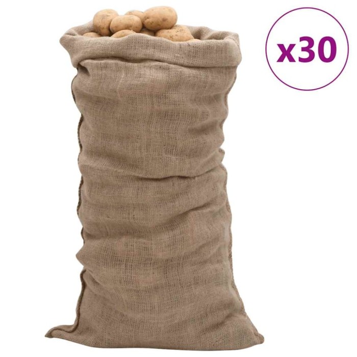vidaXL Saci de iută, 30 buc., 65x135 cm, iută 100%, 220 g/m&sup2; 155806