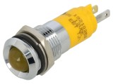 Lampă LED Convexă Galbenă 12VDC &Oslash;14mm cu Conectori - CML INNOVATIVE TECHNOLOGIES