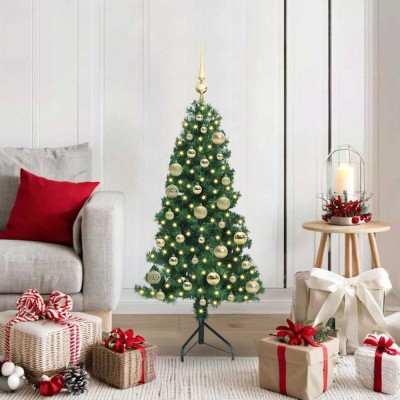 vidaXL Pom de Crăciun Artificial pentru Colț Verde 120 cm PVC și Metal 3397245 foto